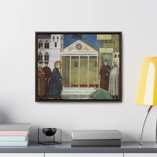 St Francis Honoured by a Simple-Man - Giotto di Bondone - c.1300 - Premium Framed Wrapped Canvas Print