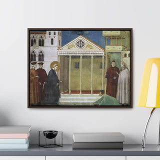 St Francis Honoured by a Simple-Man - Giotto di Bondone - c.1300 - Premium Framed Wrapped Canvas Print