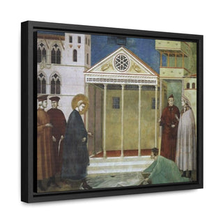 St Francis Honoured by a Simple-Man - Giotto di Bondone - c.1300 - Premium Framed Wrapped Canvas Print