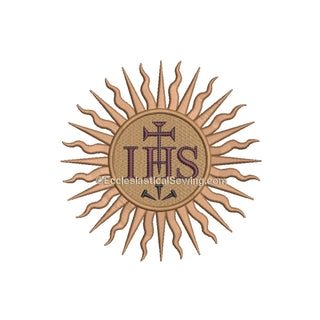 Starburst IHS Monogram Embroidery | Digital Embroidery Design