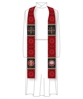 Lutheran Stole Style #1 | Luther Rose Brocade Liturgical Vestment