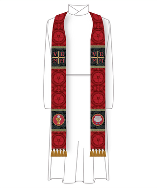 Lutheran Stole Style #1 | Luther Rose Brocade Liturgical Vestment