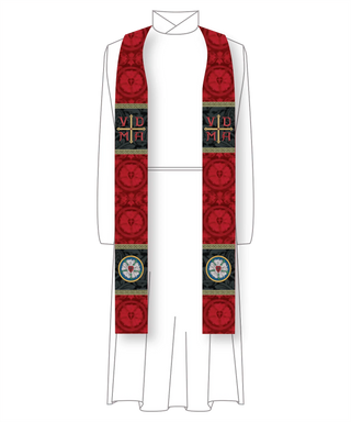 Lutheran Stole Style #1 | Luther Rose Brocade Liturgical Vestment