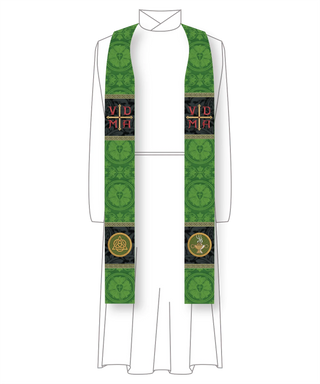 Lutheran Stole Style #1 | Luther Rose Brocade Liturgical Vestment