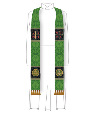 Lutheran Stole Style #1 | Luther Rose Brocade Liturgical Vestment