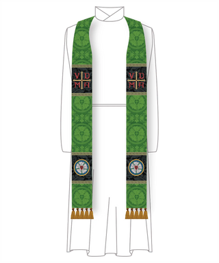 Lutheran Stole Style #1 | Luther Rose Brocade Liturgical Vestment