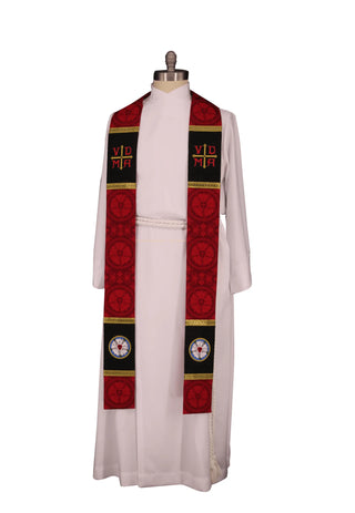 Lutheran Stole Style #1 | Luther Rose Brocade Liturgical Vestment