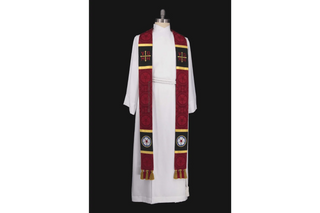 Lutheran Stole Style #1 | Luther Rose Brocade Liturgical Vestment