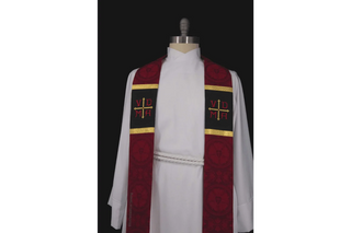 Lutheran Stole Style #1 | Luther Rose Brocade Liturgical Vestment