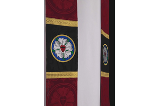 Lutheran Stole Style #1 | Luther Rose Brocade Liturgical Vestment