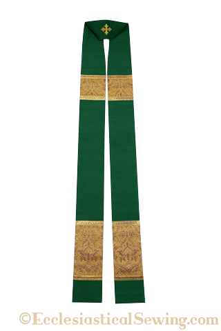Clergy Stoles Style #1 in the St. Gregory the Great Collection | Green