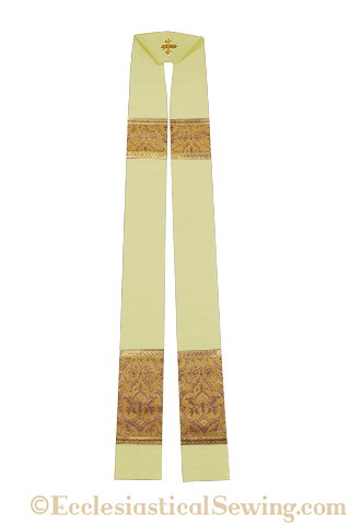 Clergy Stoles Style #1 in the St. Gregory the Great Collection | Priest Stoles - Deep Cream