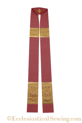 Clergy Stoles Style #1 in the St. Gregory the Great Collection | Priest Stoles - Rose
