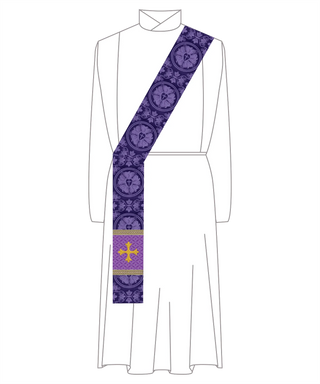 Luther Rose Brocade stole in style #2 Lutheran Reformation Vestments