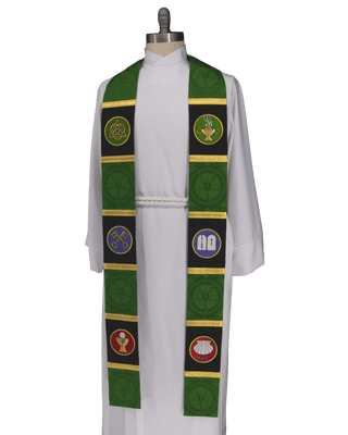 Luther Rose Brocade Stole Style #5 | Liturgical Stole