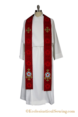 Luther Rose Stole Style #6 Clergy Church Vestment