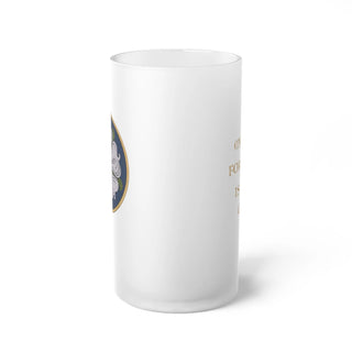 Strength and Style in Every Sip: A Mighty Fortress Is Our God Luther Rose Frosted Glass Beer Mug