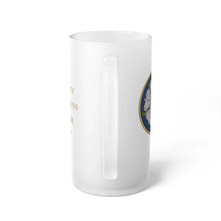 Strength and Style in Every Sip: A Mighty Fortress Is Our God Luther Rose Frosted Glass Beer Mug