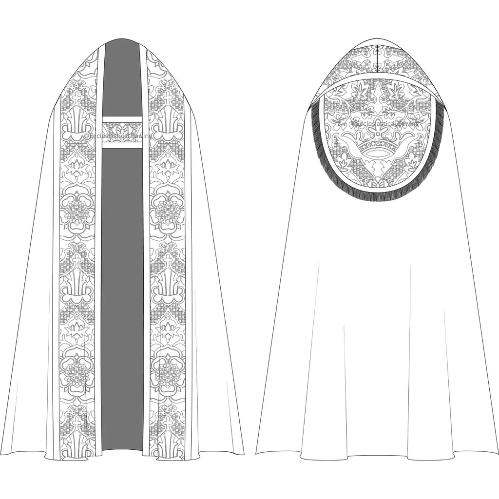 Narrow Orphrey Cope with Hood | Chasuble & Vestment Sewing Patterns ...