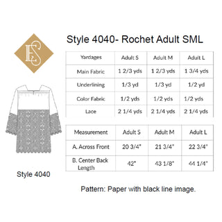 Style 4040 & 4041 Rochet Sewing Pattern for Bishops | Bishops Rochet Sewing Pattern