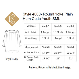 Style 4080, 4081 & 4082 Round Yoke Plain Hem Cotta Pattern | Vestment Sewing Pattern