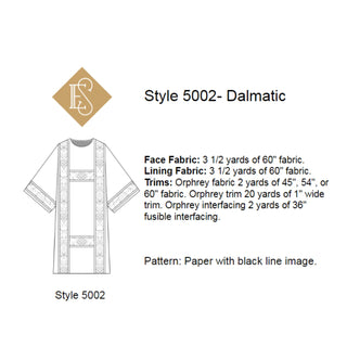 Style 5002 Deacon Dalmatic Pattern | Church Vestment Sewing Patterns