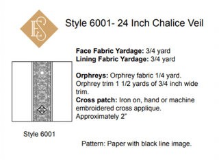 Style 6001 & 6002 Chalice Veil Pattern | Church Sewing Pattern