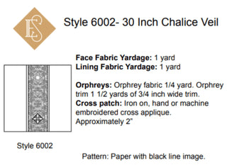 Style 6001 & 6002 Chalice Veil Pattern | Church Sewing Pattern