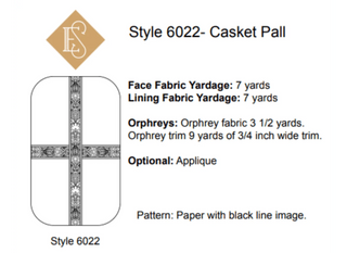 Style 6022 Funeral Casket Pall Sewing Pattern | Church Vestment Sewing Pattern