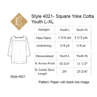 Styles 4020, 4021 & 4022 Square Yoke Cotta Pattern | Church Vestment Sewing Pattern