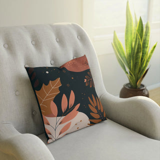 Stylish Comfort: Premium Square Cushion/Pillow with Floral/Botanical Boho Design for a Modern Minimalist Home