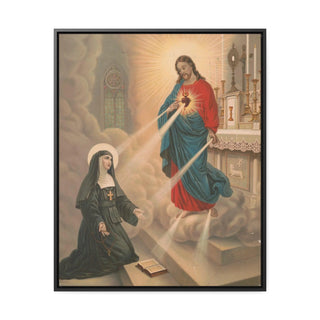 The Apparition of Our Lord to Blessed Margaret Mary Alacoque: Premium Framed Canvas