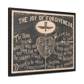 The Joy of Forgiveness - Psalm 32 Kitchen Wall Art Graphic Premium Wrapped Framed Canvas