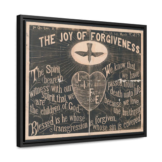 The Joy of Forgiveness - Psalm 32 Kitchen Wall Art Graphic Premium Wrapped Framed Canvas