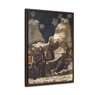 The Miracle of the Spring- Giotto di Bondonec1297 -1299 - Premium Framed Wrapped Canvas Print