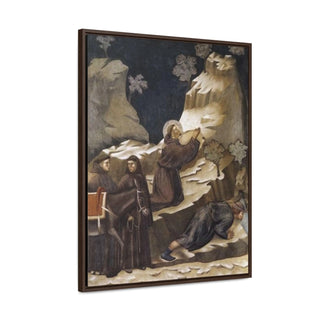 The Miracle of the Spring- Giotto di Bondonec1297 -1299 - Premium Framed Wrapped Canvas Print