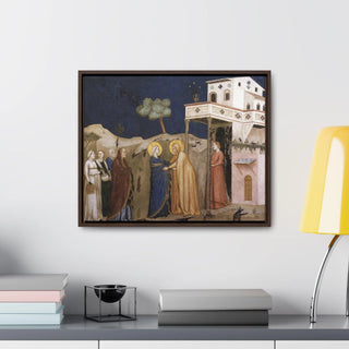 The Visitation - Giotto c. 1310 - Premium Framed Wrapped Canvas Print