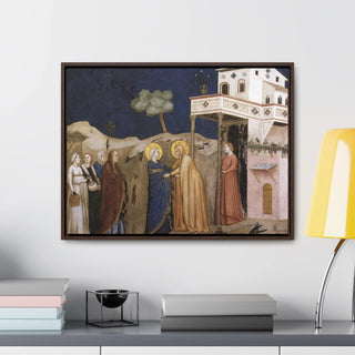 The Visitation - Giotto c. 1310 - Premium Framed Wrapped Canvas Print