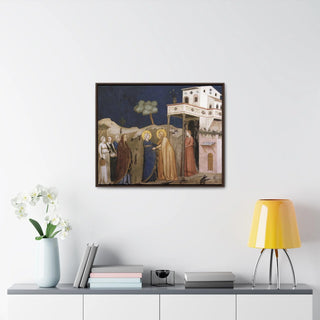 The Visitation - Giotto c. 1310 - Premium Framed Wrapped Canvas Print