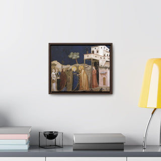 The Visitation - Giotto c. 1310 - Premium Framed Wrapped Canvas Print