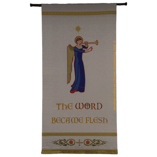 And Dwelt Among Us Banner Christmas Banner | White Church Banners