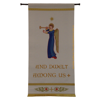 And Dwelt Among Us Banner Christmas Banner | White Church Banners