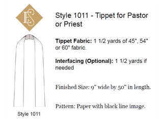 Tippet Pattern for Church Vestments Pattern | Style 1011 Sewing Pattern