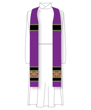 Violet Black Advent Carlisle Stole | Violet Pastor Priest Lent Stole