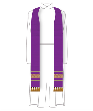 Violet & Blue Saint Alban Stole | Advent Lent Pastor Priest Stole