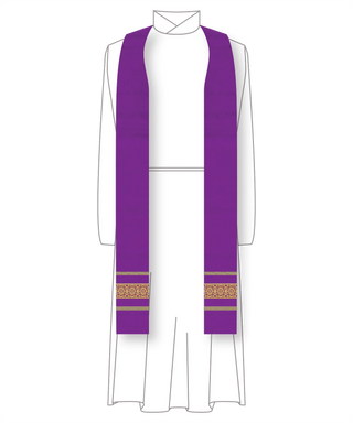 Violet & Blue Saint Alban Stole | Advent Lent Pastor Priest Stole