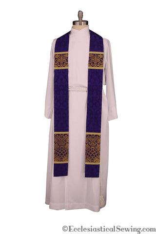 Saint Ambrose Pastoral Purple Stole | Ecclesiastical Sewing