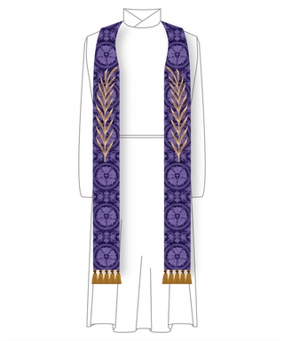 Gloria Collection Crown & Palm Purple Stole | Ecclesiastical Sewing