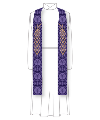 Gloria Collection Crown & Palm Purple Stole | Ecclesiastical Sewing