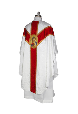 Virgin and Child Chasuble White and Red | White and Blue Option